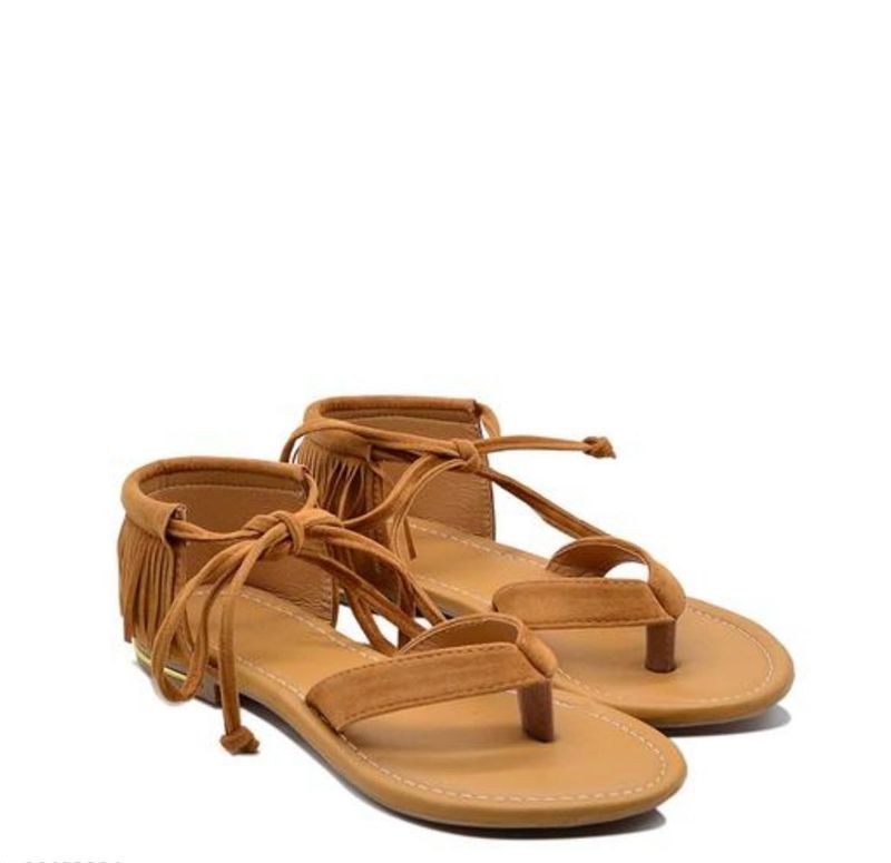 Fringe Detail Gladiator Sandals