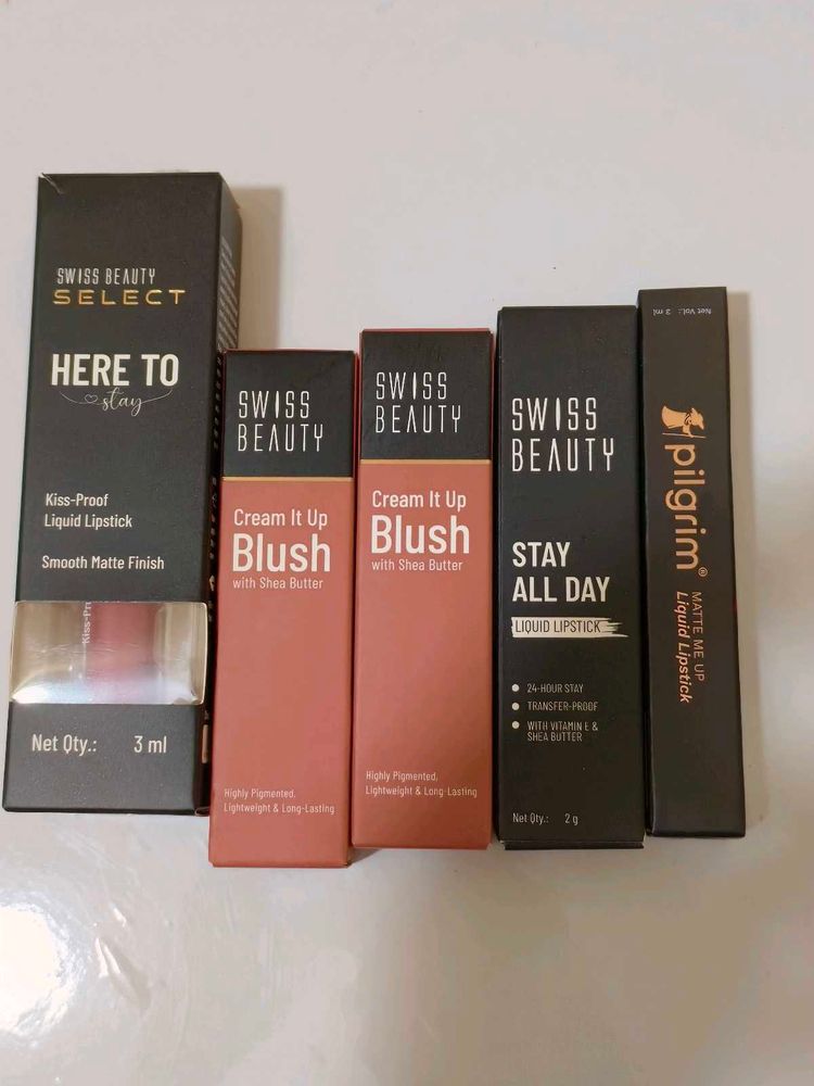 Swiss Beauty Lipsticks &amp; Blush Bundle