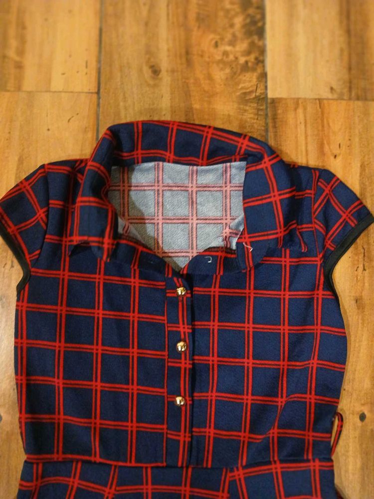 Red &amp; Blue Plaid Dress