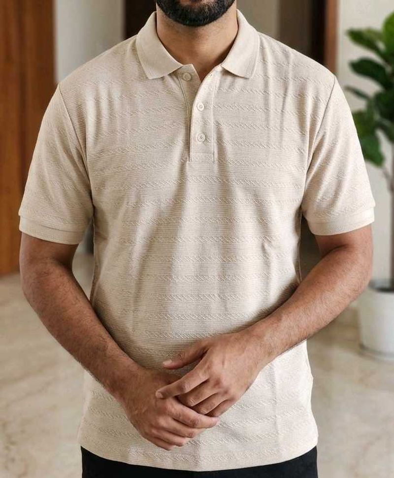 Men's Textured Polo Shirt
