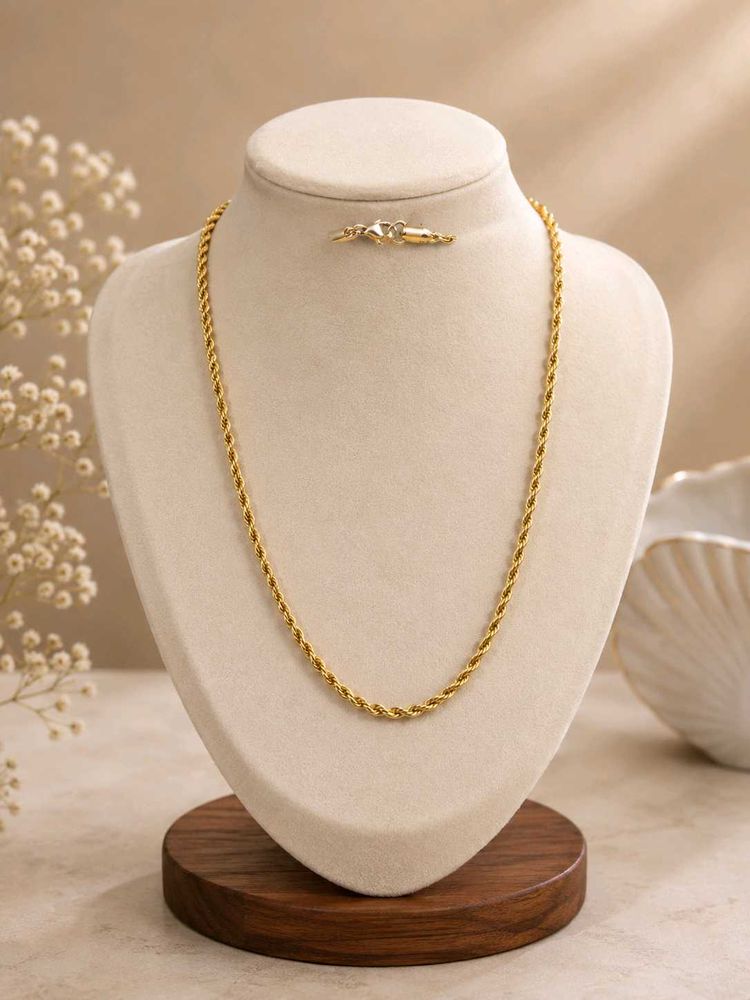 Elegant Gold Rope Chain Necklace