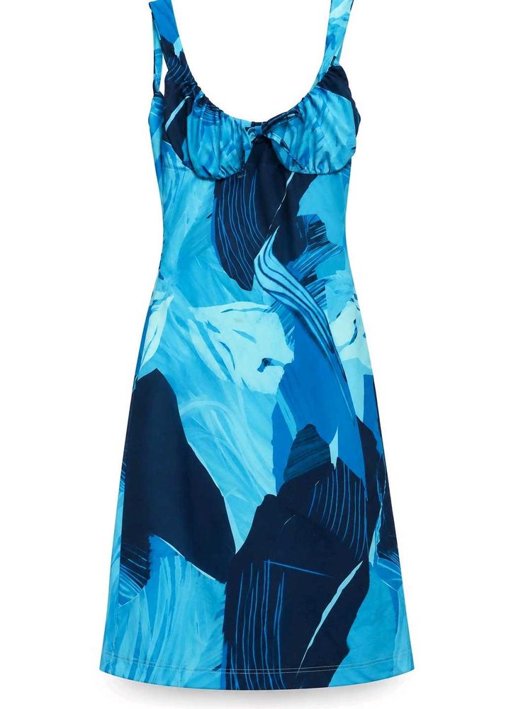 Blue Abstract Print Swimsuit