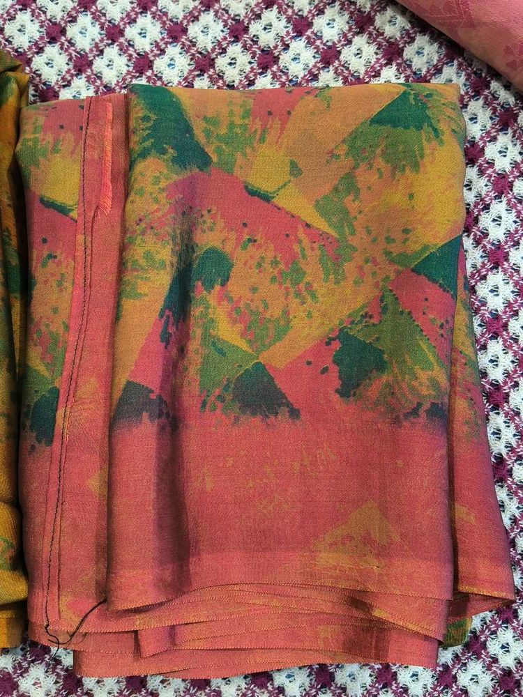 Abstract Print Silk Saree