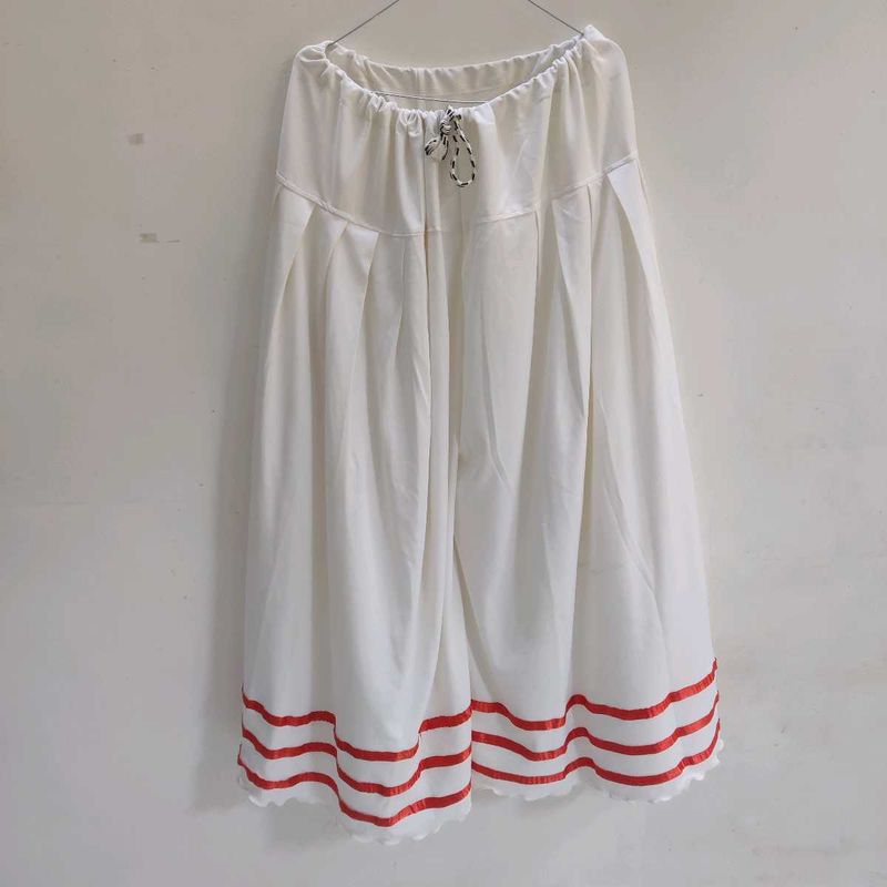 Boho Chic White &amp; Red Striped plazo