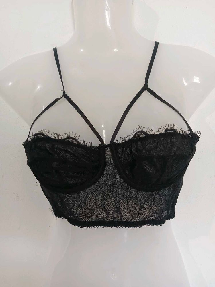 Lace Bralette with Strappy Detail