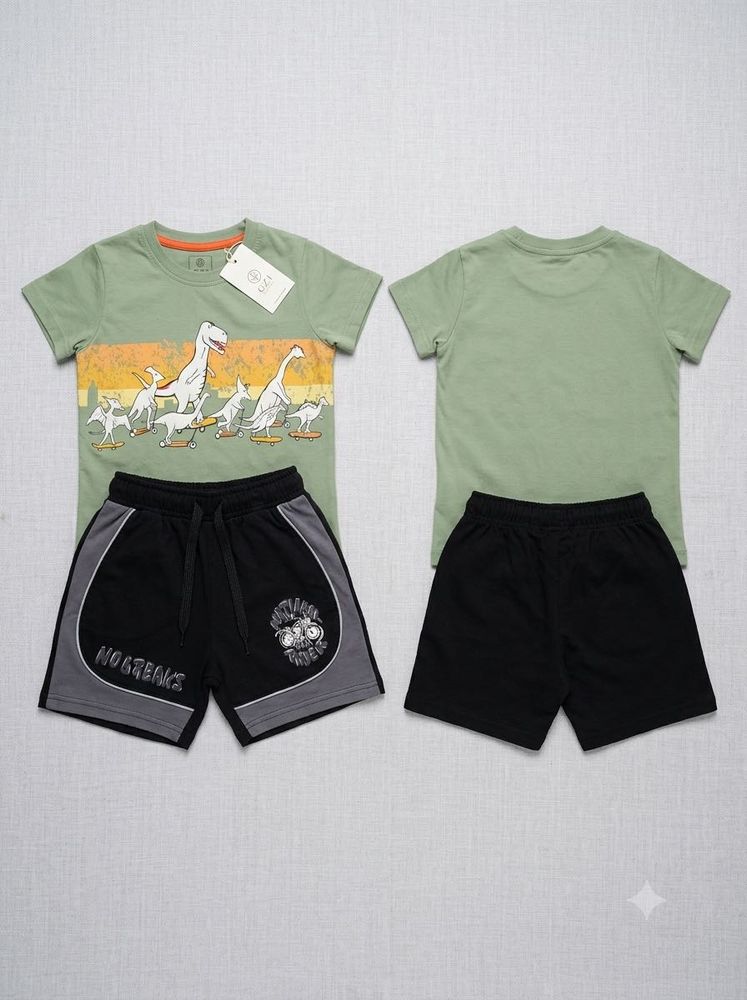Kids Dinosaur Skater T-Shirt &amp; Shorts Set