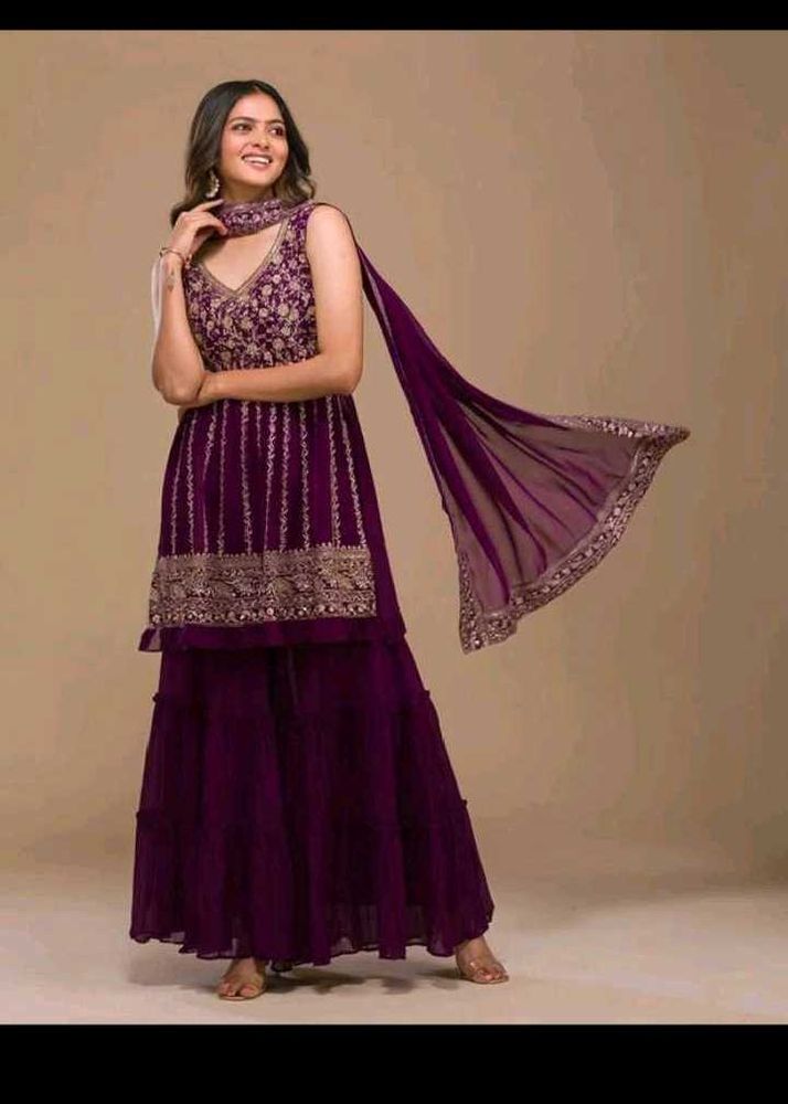 Elegant Purple Embroidered Kurta Set