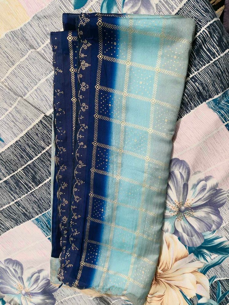Elegant Blue Ombre Saree
