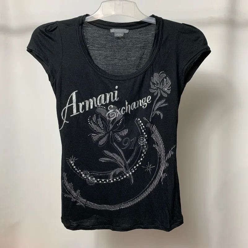 Black Y2k Style Armani Exchange Graphic Tee