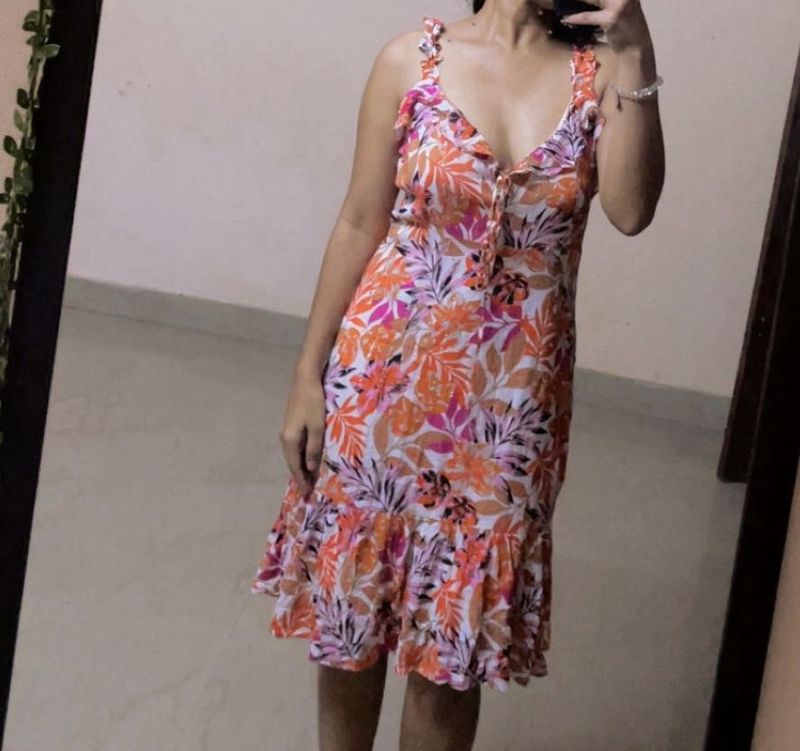 Vibrant Floral Print Summer Dress