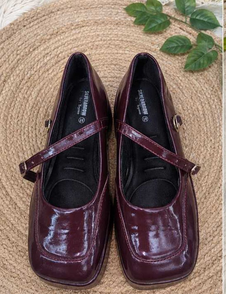 Shiny Mary Jane Flats