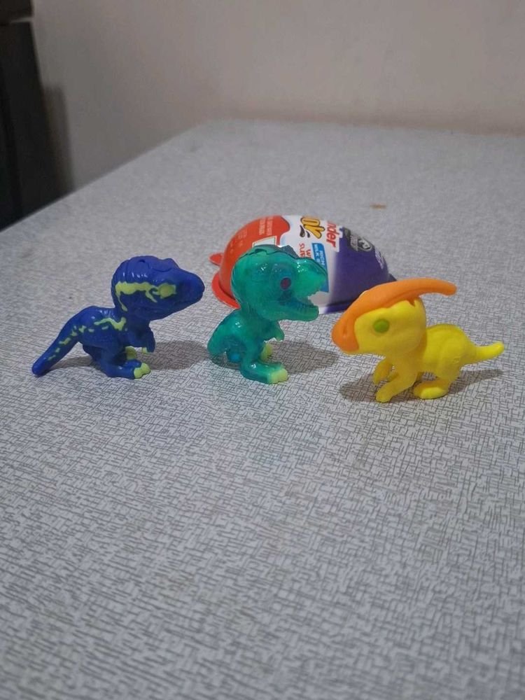 Kinder Surprise Dinosaur Toys glowing