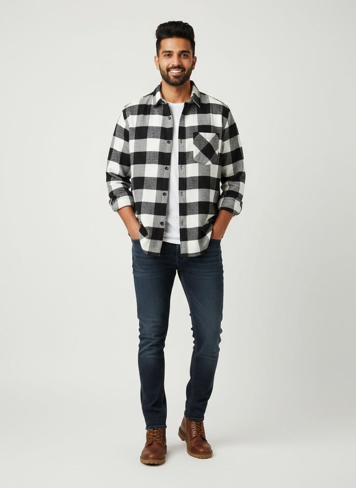 Tommy Hilfiger-Plaid Flannel Shirt (M)