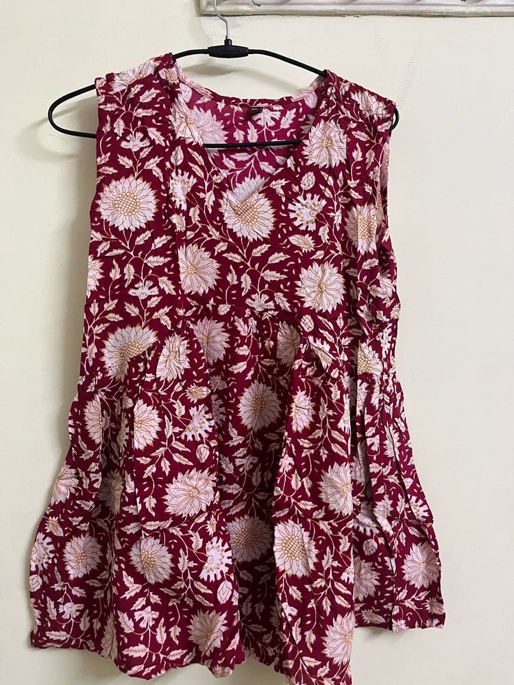 Red peplum top
