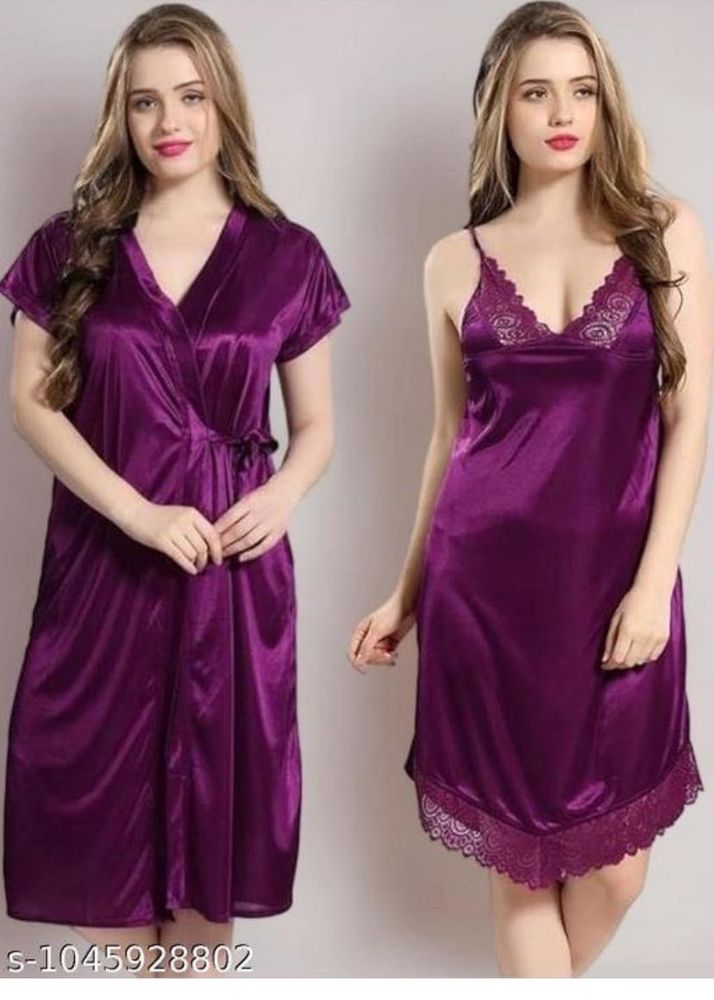 Elegant Silk Nightwear Set💜😍