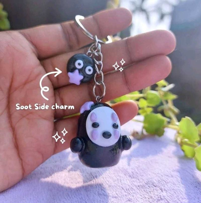 COMBO : Kawaii No Face Keychain + FREEBIE