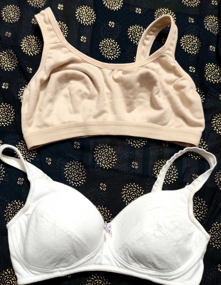 Jockey White Padded Bra With Nude Sports Innerwear
