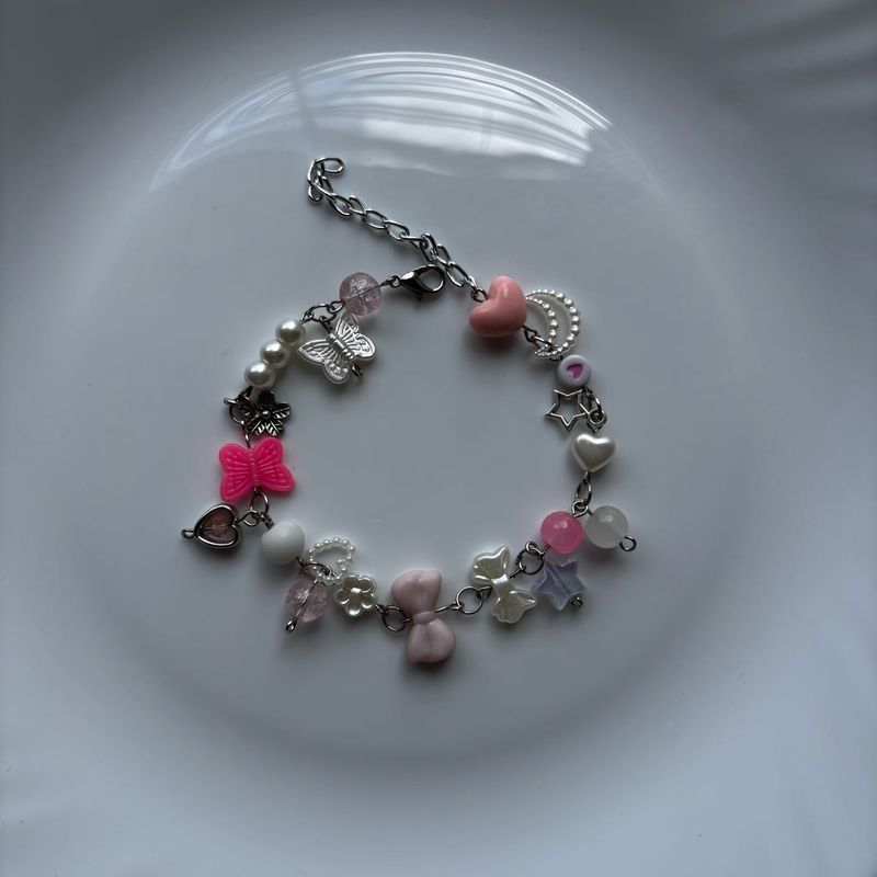 pink charm bracelet
