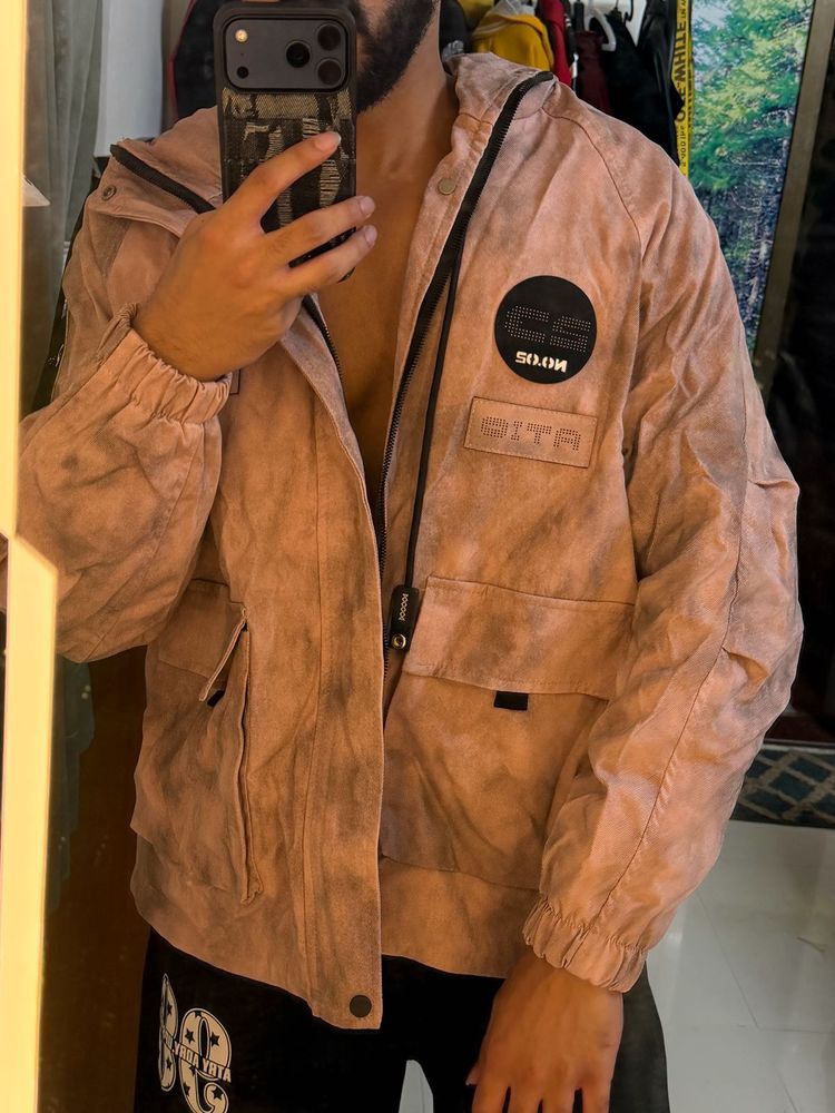 Stylish Pink Washed Jacket