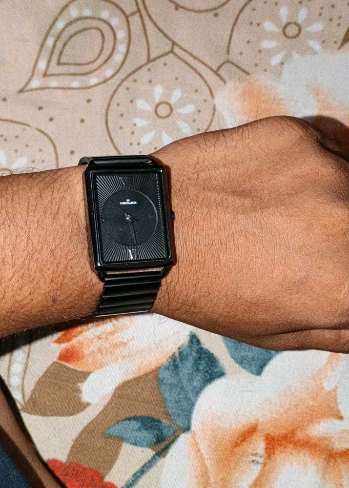 Sleek Black Square Dial Watch From UAE