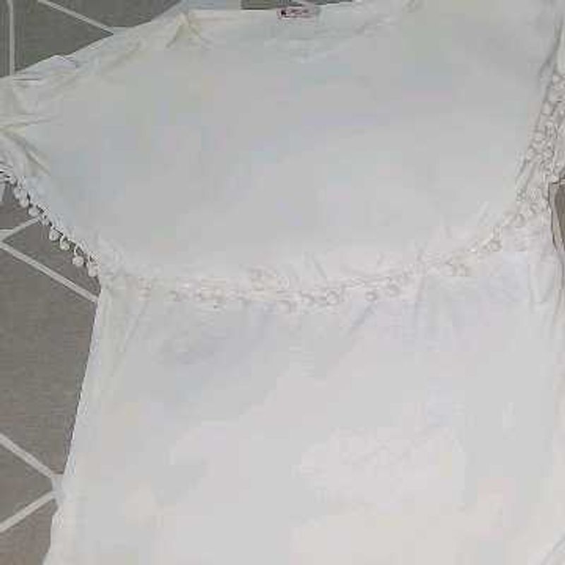 Elegant White Tunic with Lace Details