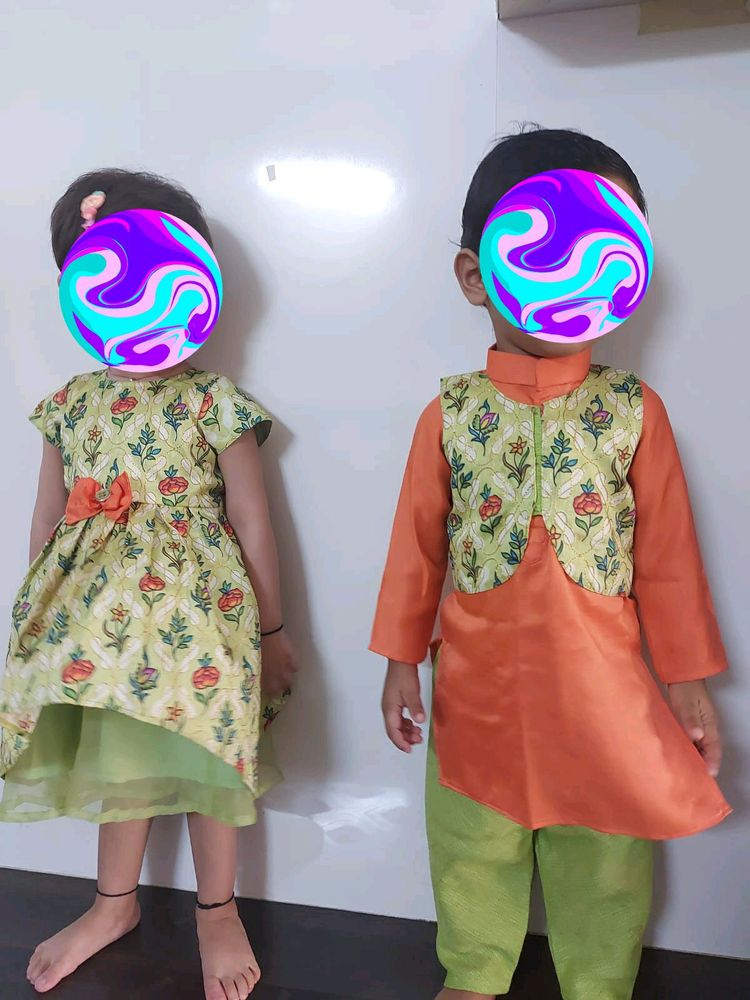 beautiful duo dress for twins(Only gal dress left)