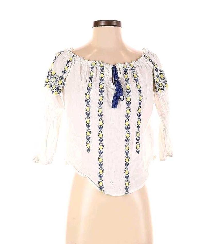 Embroidered Peasant Top