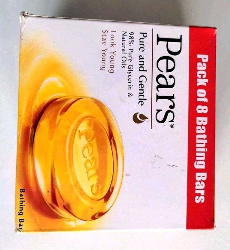 Pears Pure &amp; Gentle Bathing Bars - Pack of 8