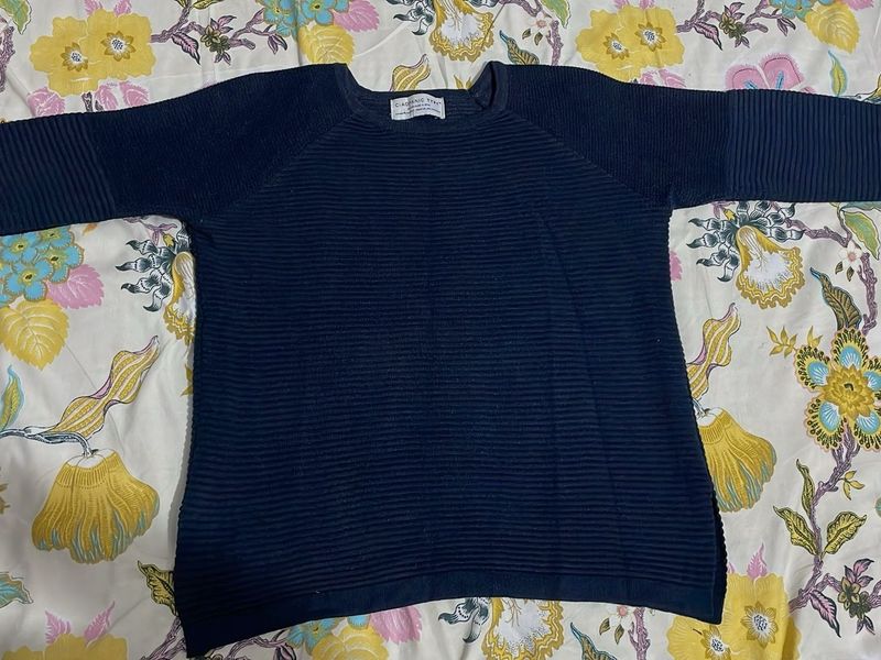 Navy Blue Knit Sweater
