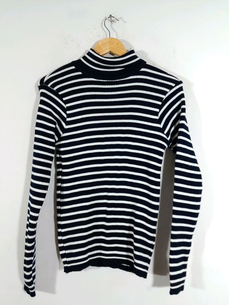 Navy Blue and White Top ( Women's)
