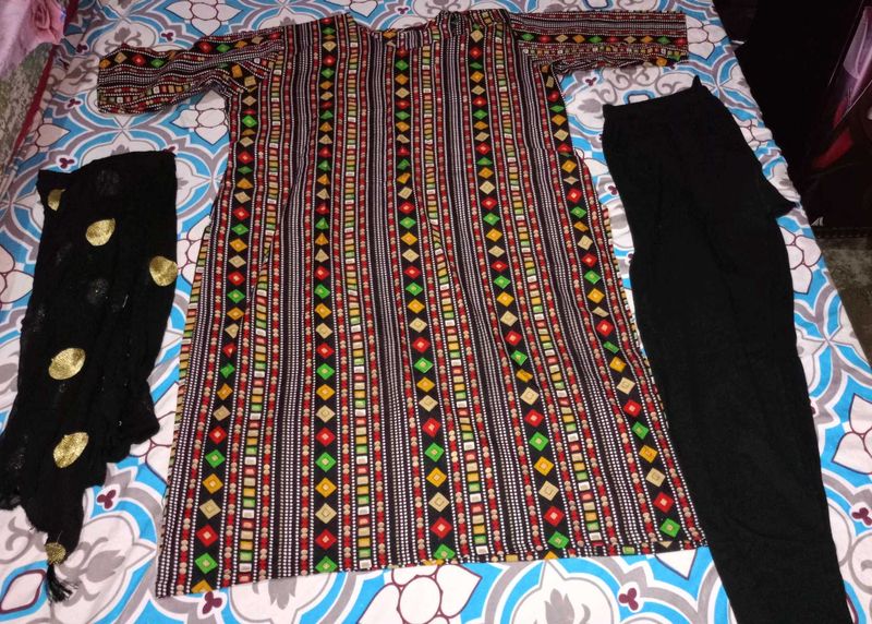 Printed Kurta Set with Dupatta