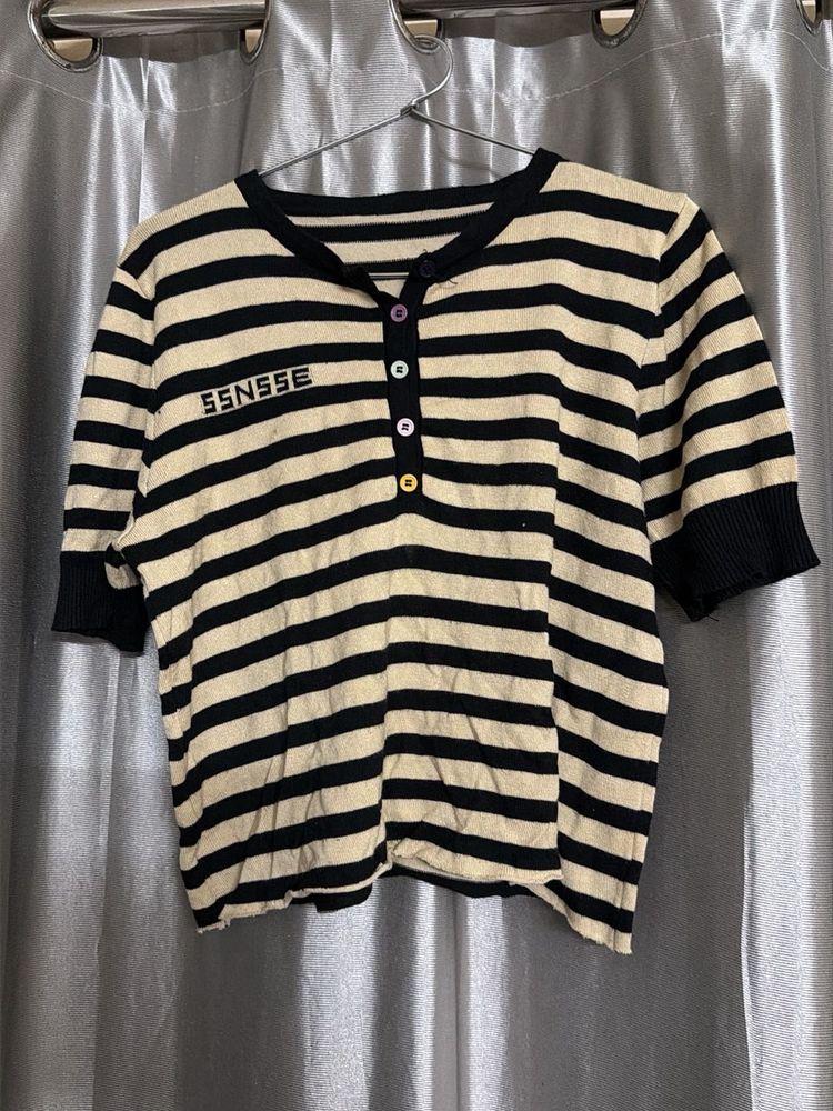 Striped Short Sleeve Top