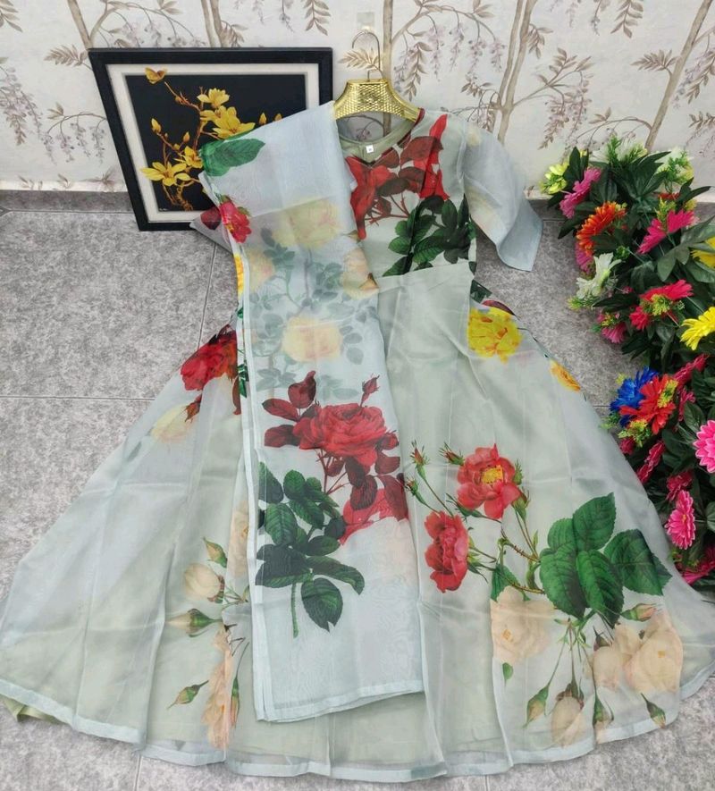 floral printed Gown vt