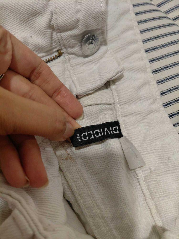 H&amp;M Divided White Wide-Leg Jeans – Size 26 (Gently