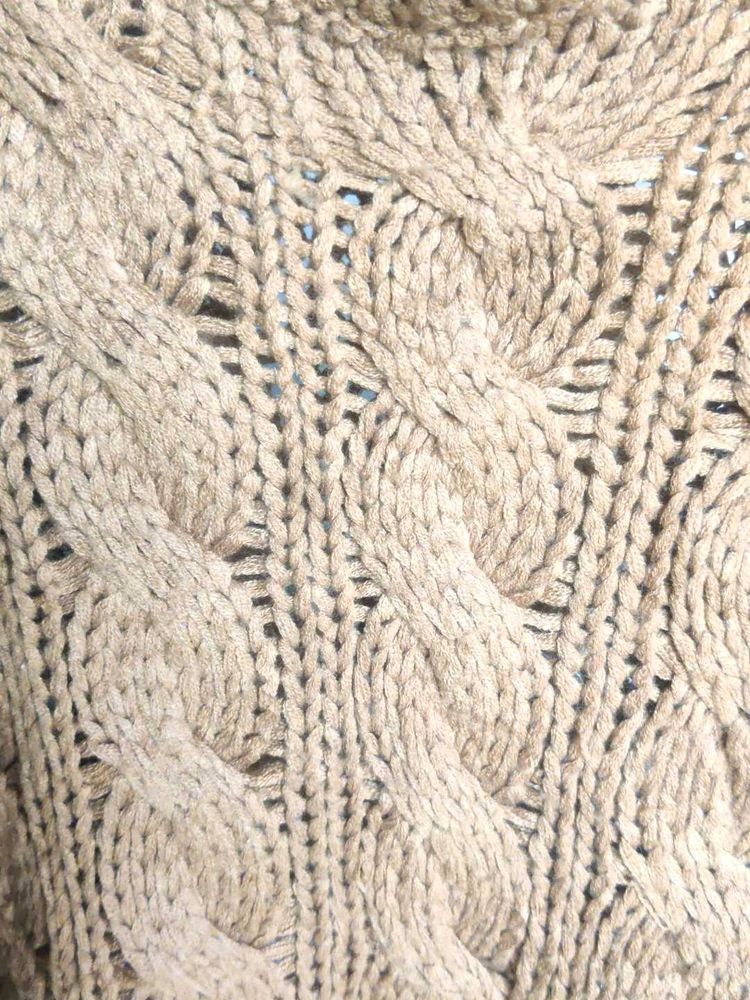 Brown Cable Knit Pullover