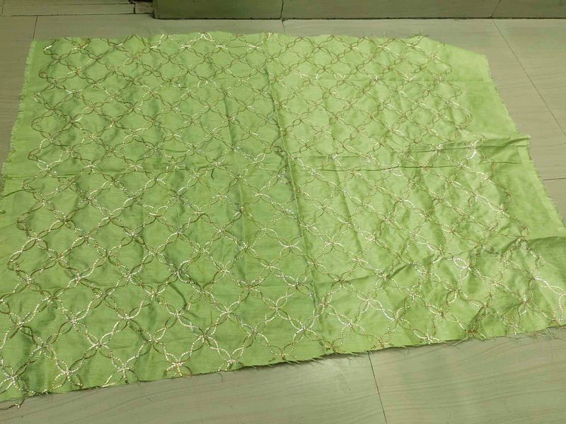 Embroidered Green Dress Material