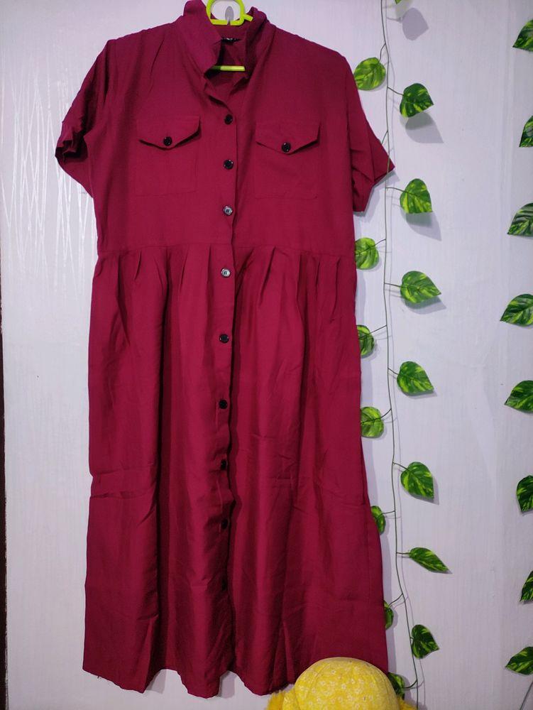 Red Button Dress