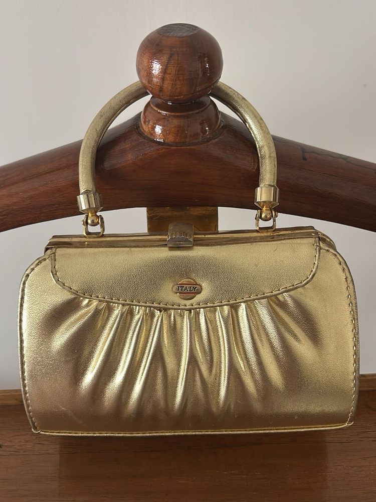 Vintage Gold "Italy" Clutch Handbag