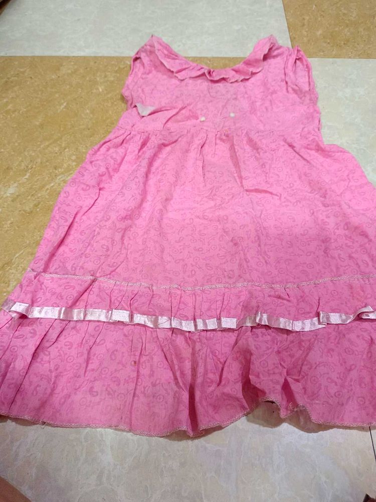 Cute Pink Ruffled Dress