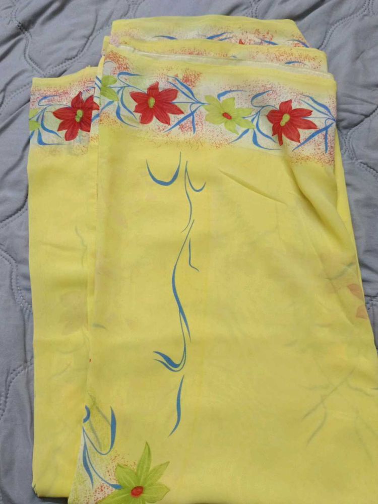 yellow color saree