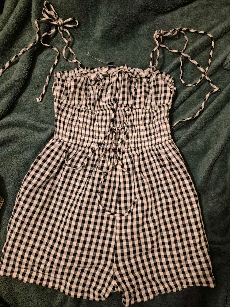 Cute Gingham Romper