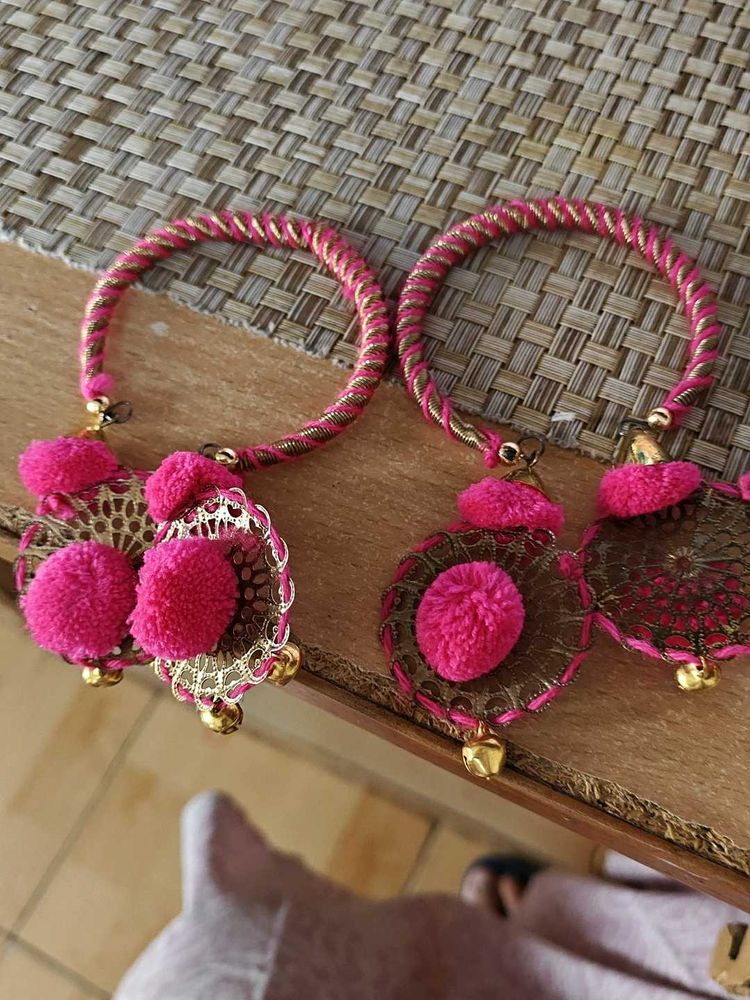 Elegant Pink &amp; Gold Bangles