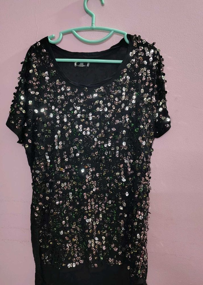 Sparkling Sequin Black Top