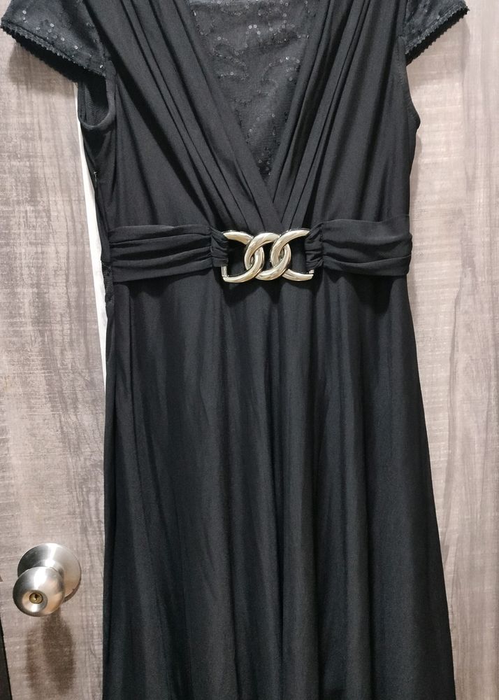 Little Black Dress With Sequin Detailing