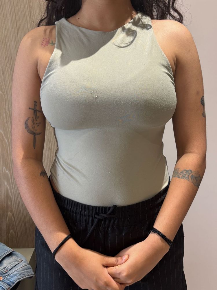 Light Green Sleeveless Tank Top