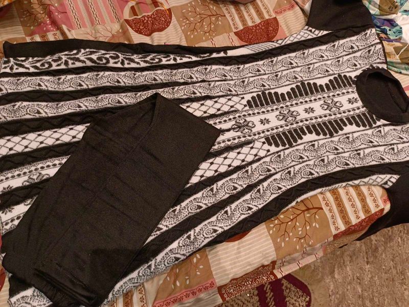 New Stylish Black &amp; White Kurta Set