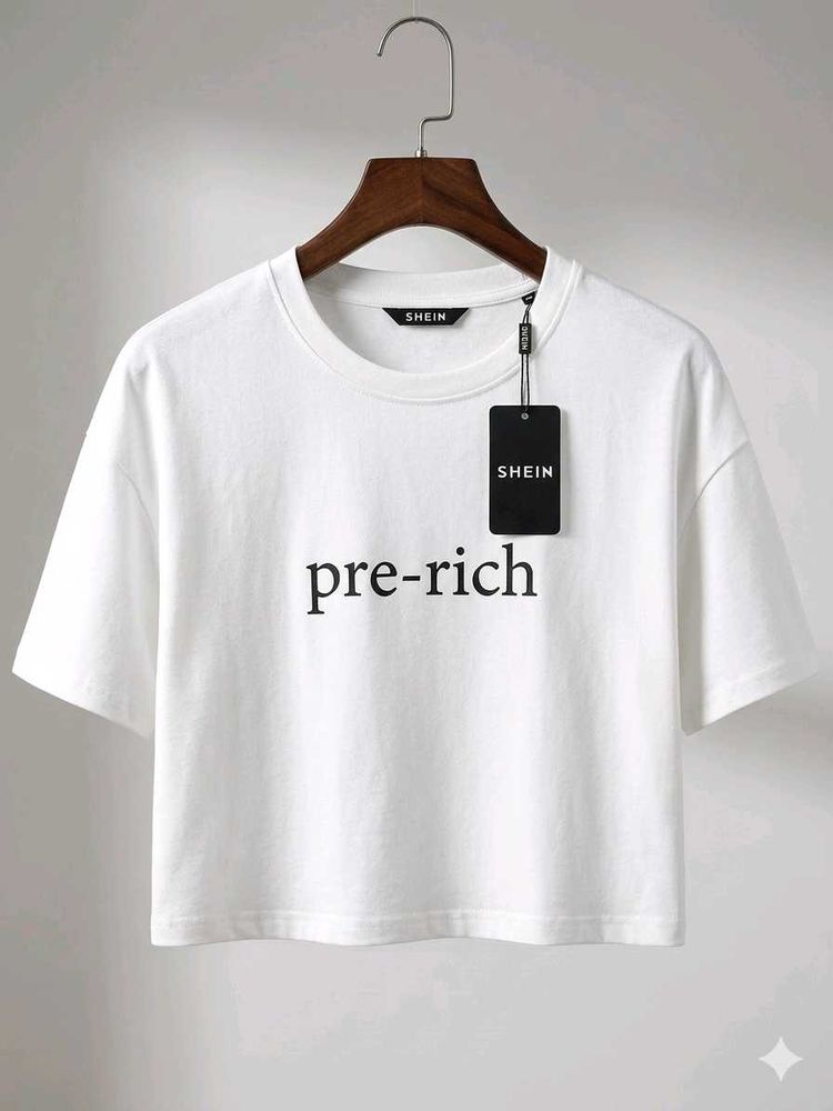 Branded"pre-rich" Crop Baggy Top