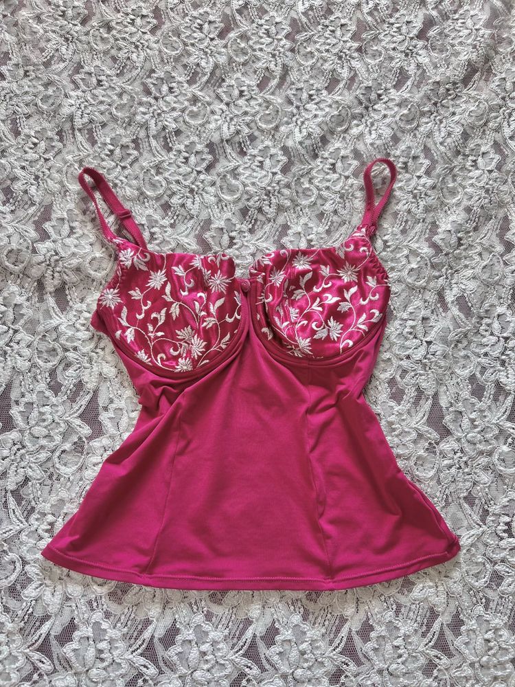 Fuchsia Embroidered Camisole Top