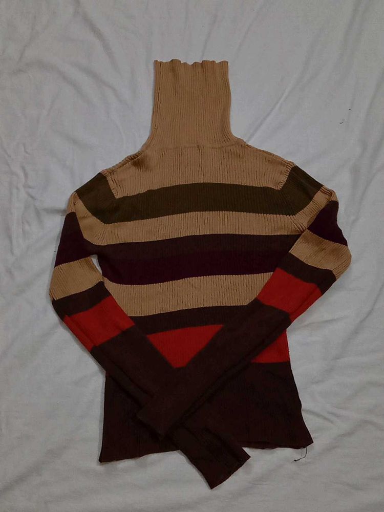 Striped Turtleneck Sweater