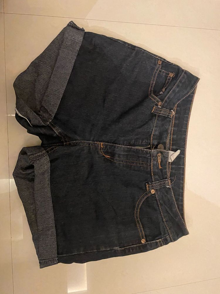 Denim Roll Cuff Shorts